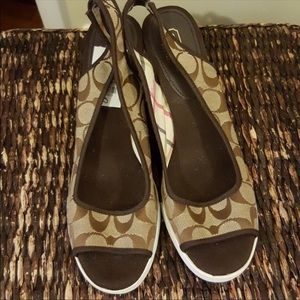 Coach peep-toe wedge